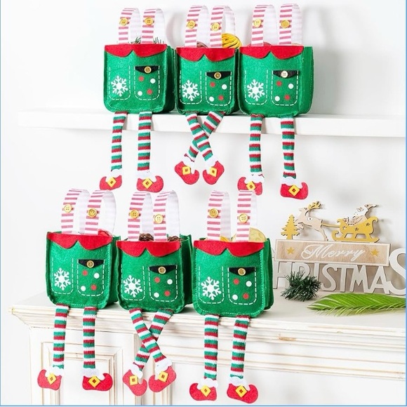 Other - 6 Christmas themed elf treat bags NEW